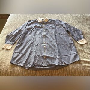 ✨✨ American Eagle Blue/White Striped 3/4 Sleeved Blouse ✨✨